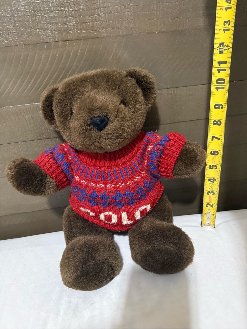 Polo by Ralph Lauren Brown Teddy Bear with Red and Blue Sweater